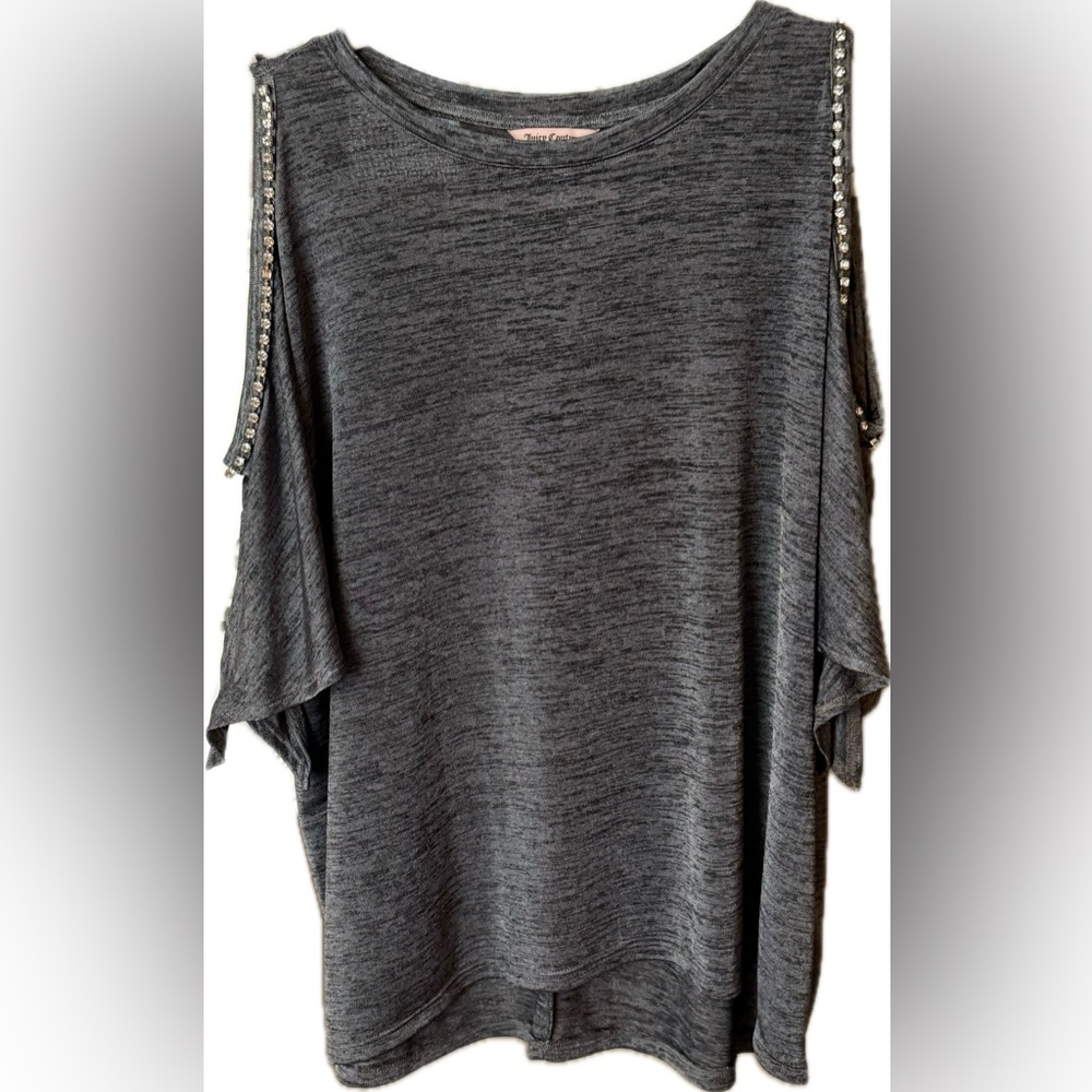 Juicy Coulture Rhinestone Cold Shoulder Top